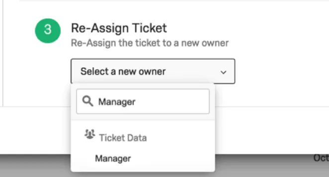 Third step of reassigning ticket