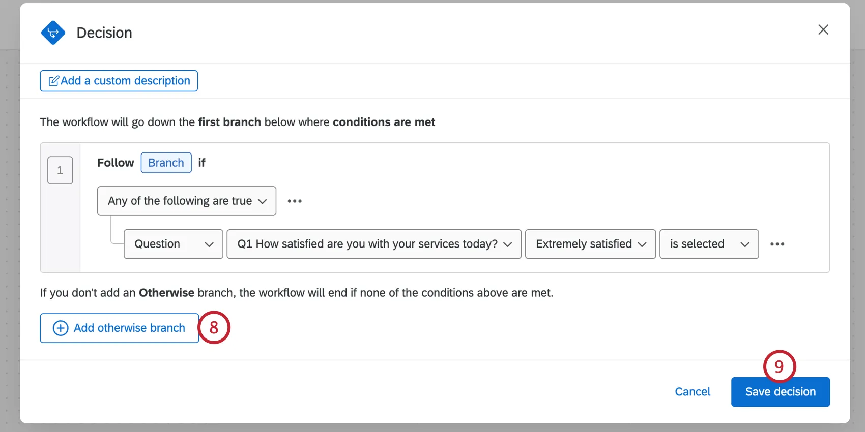 adding otherwise conditions and then saving