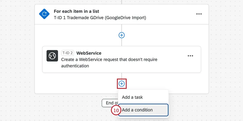 hinzufügen einer Bedingung in der Workflow-Schleife
