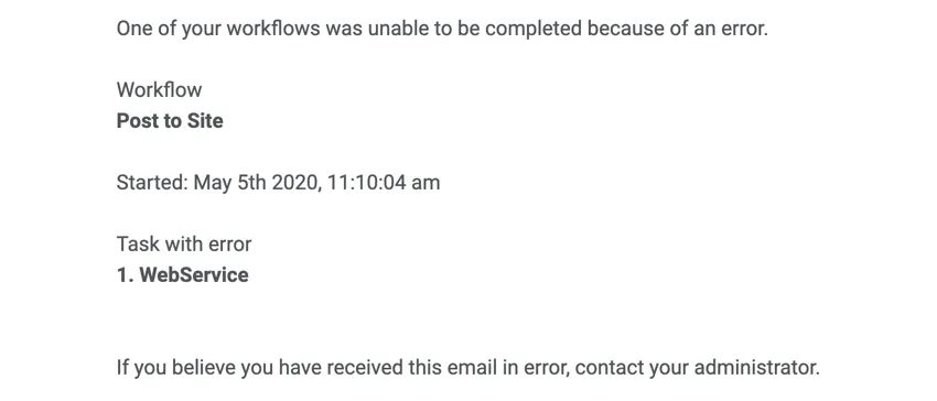 A notificação por e-mail tem as mesmas informações, mas um link View Relatórios (Exibir relatórios ) para levá-lo aos relatórios de ações no final da notificação