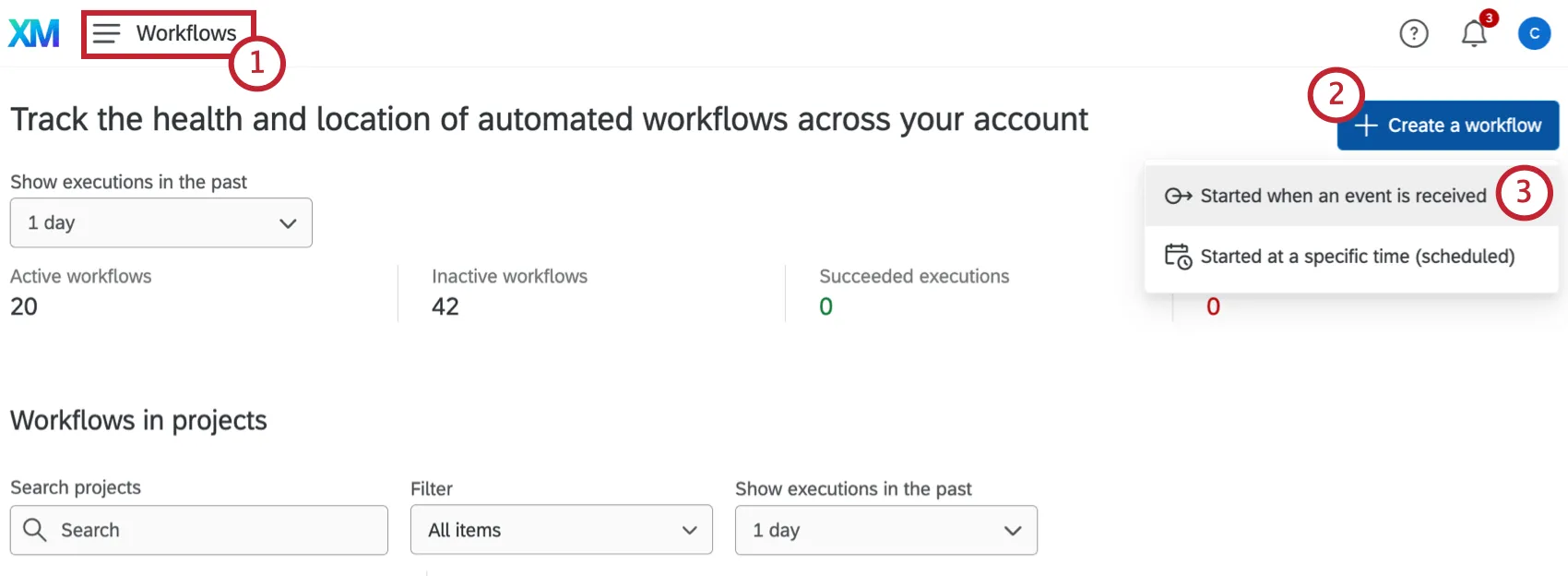 Erstellen eines Workflow über die Seite „Globale Workflows“