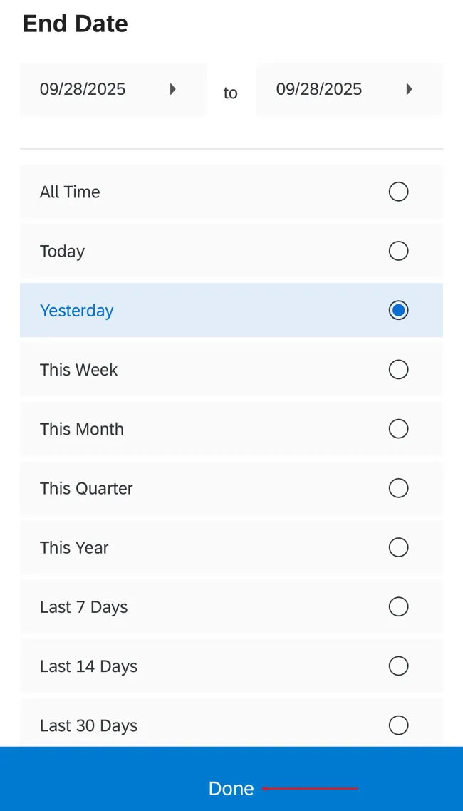 choosing what values to apply for the filter