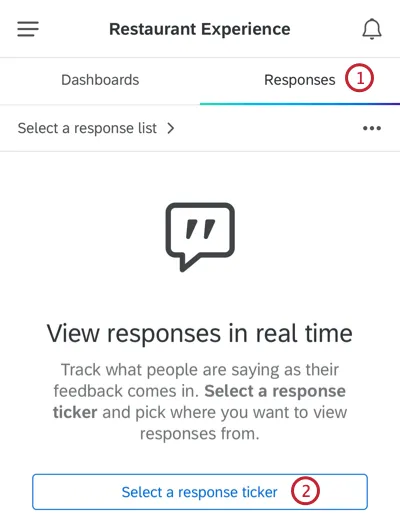 navigating to the responses tab