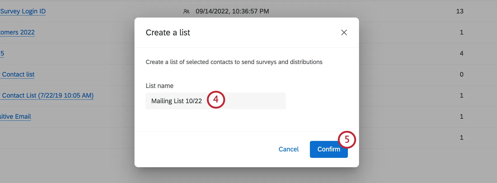 nomear uma lista de destinatários