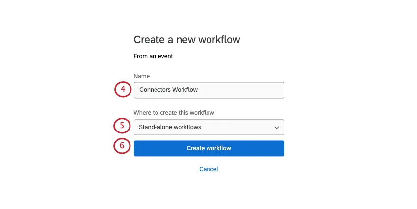 Workflow name and folder