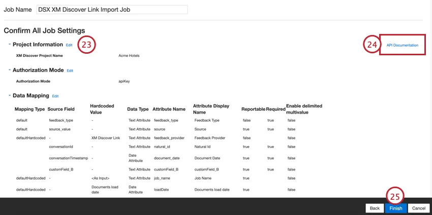 reviewing the setup and saving