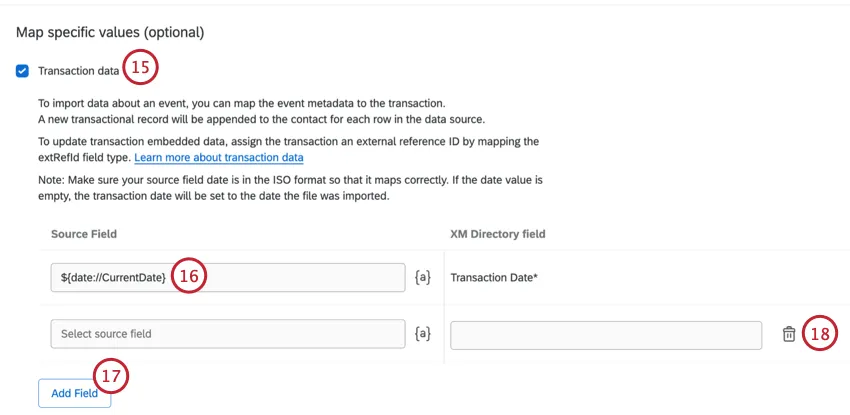 adding transaction data