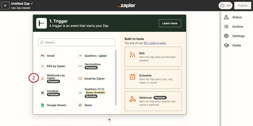 Imagen de un zap que se crea en Zapier
