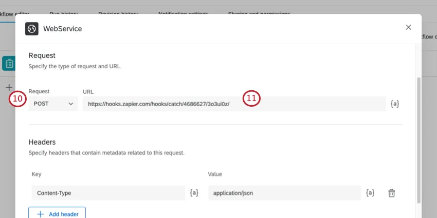 Request type and URL in a web service task